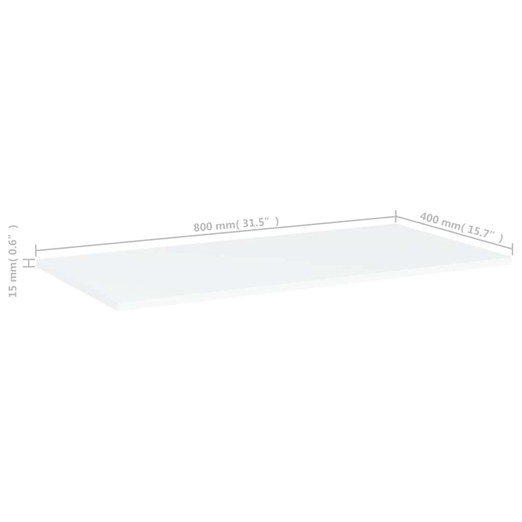 4 db fehér szerelt fa könyvespolc lap 80 x 40 x 1,5 cm 6