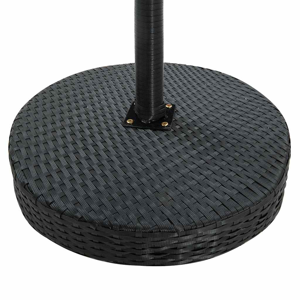 3 részes fekete polyrattan kültéri bárszett párnákkal 5