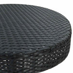 3 részes fekete polyrattan kültéri bárszett párnákkal 6