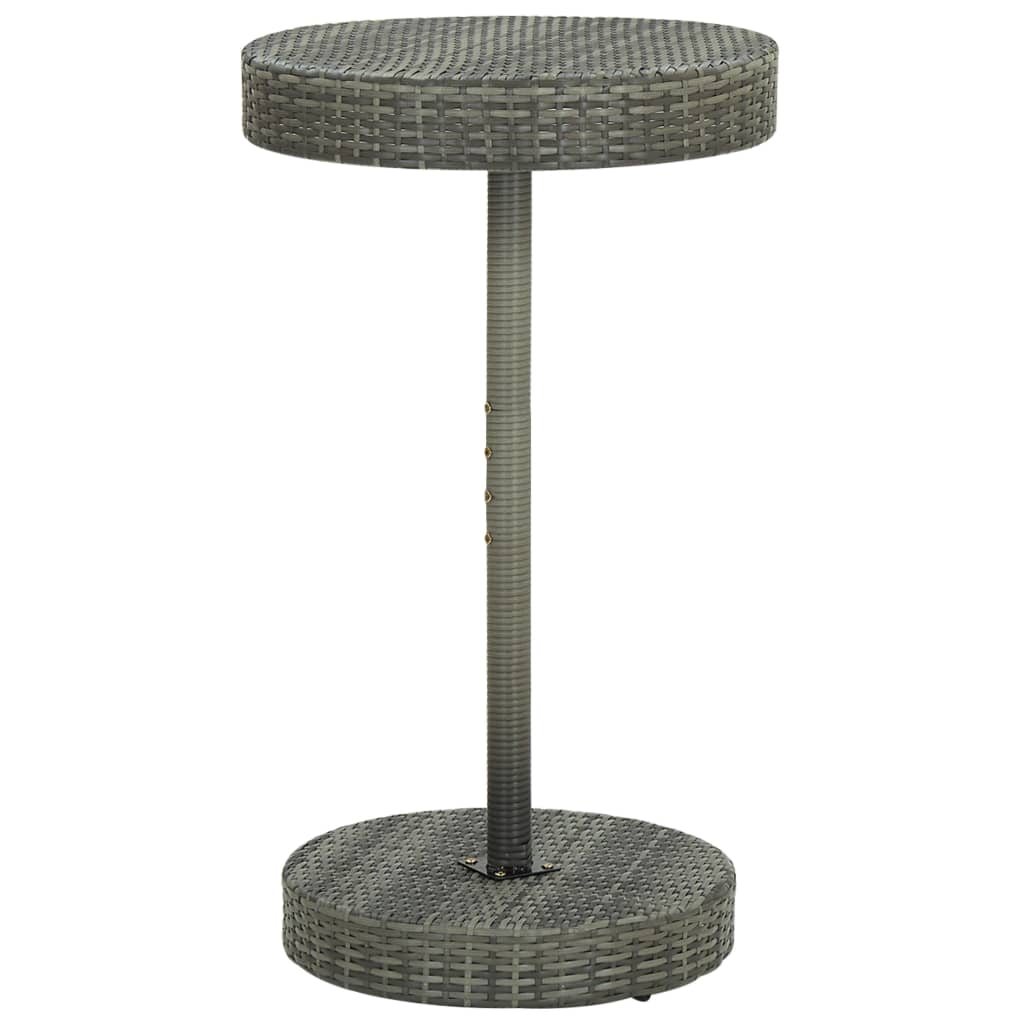 3 részes szürke polyrattan kerti bárszett párnákkal 3