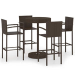 5 részes barna polyrattan kerti bárszett 2