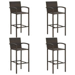 5 részes barna polyrattan kerti bárszett 7