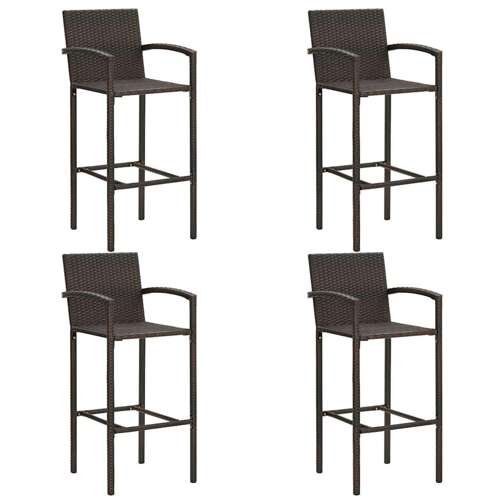 5 részes barna polyrattan kerti bárszett 7