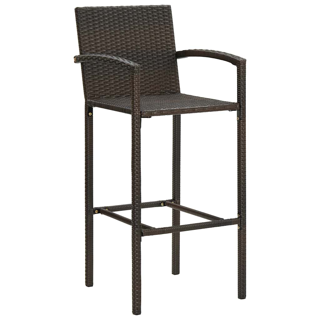 5 részes barna polyrattan kerti bárszett 8