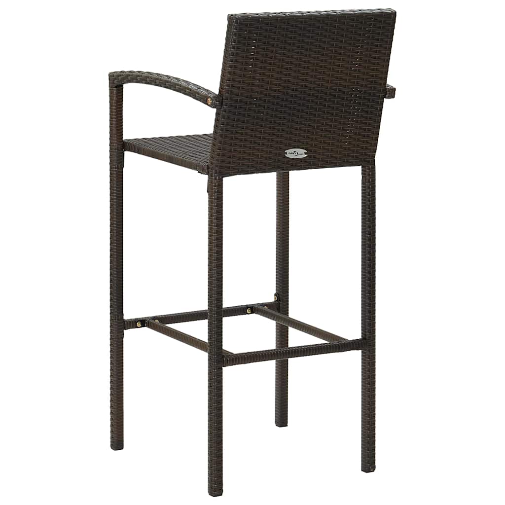 5 részes barna polyrattan kerti bárszett 11