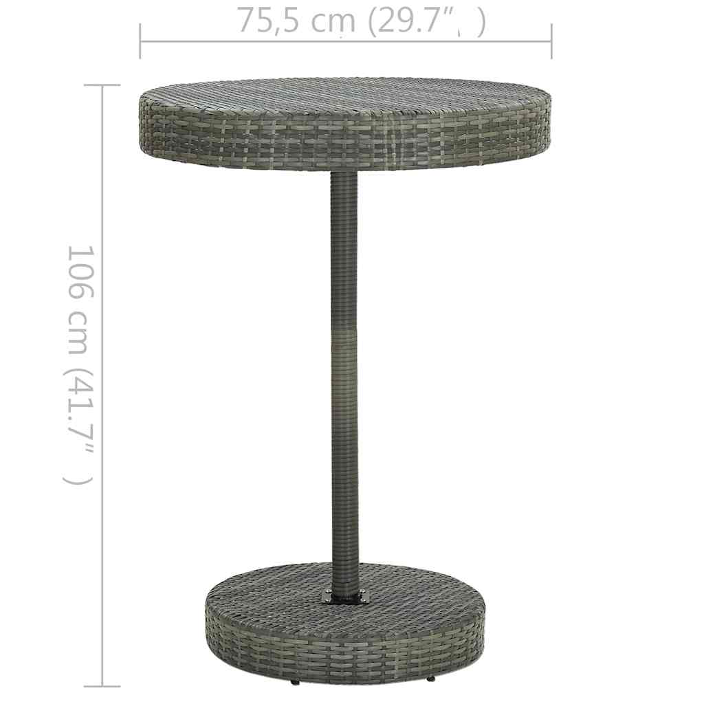 5 részes szürke polyrattan kerti bárszett 12