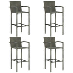 5 részes szürke polyrattan kerti bárszett 6
