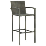 5 részes szürke polyrattan kerti bárszett 7