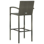 5 részes szürke polyrattan kerti bárszett 10