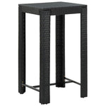 3 részes fekete polyrattan kültéri bárszett párnákkal 3
