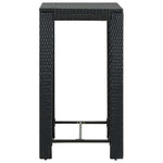3 részes fekete polyrattan kültéri bárszett párnákkal 4