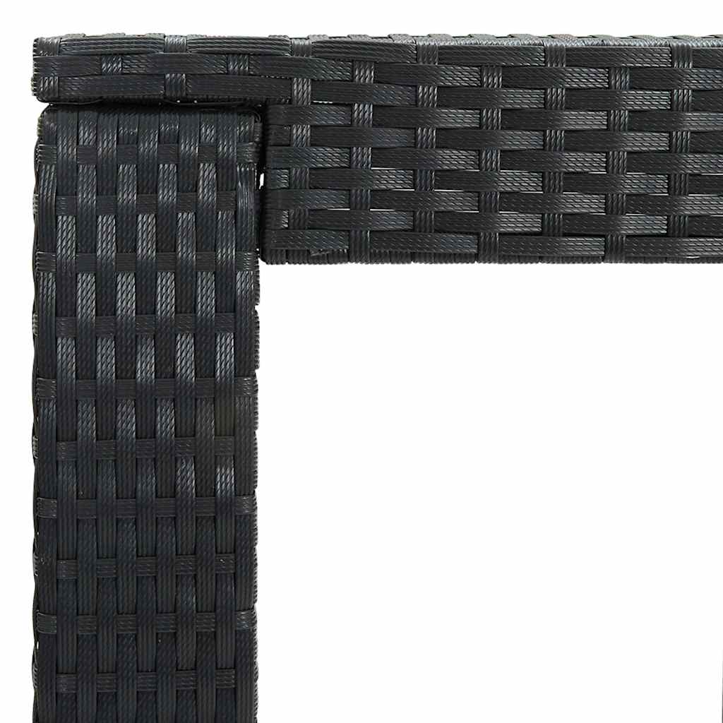 3 részes fekete polyrattan kültéri bárszett párnákkal 6