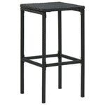 3 részes fekete polyrattan kültéri bárszett párnákkal 9