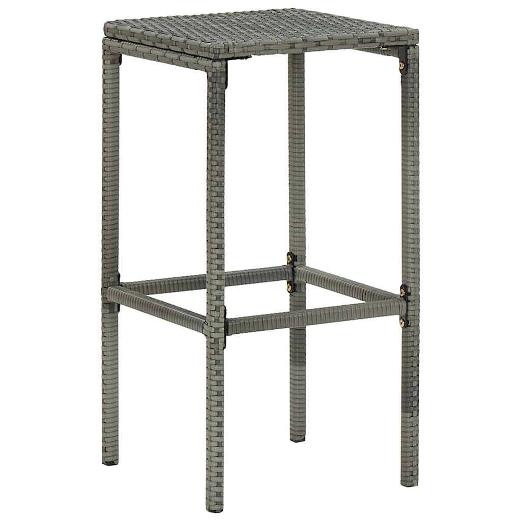 5 részes szürke polyrattan kerti bárszett párnákkal 5