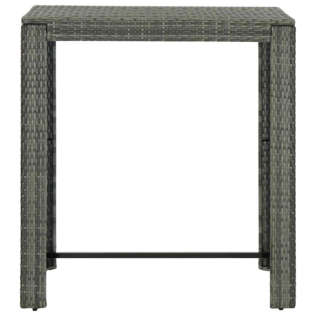 5 részes szürke polyrattan kerti bárszett párnákkal 9