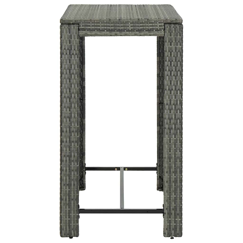 5 részes szürke polyrattan kerti bárszett párnákkal 10