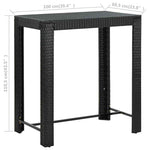 7 részes fekete polyrattan kerti bárszett párnákkal 13