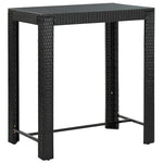 7 részes fekete polyrattan kerti bárszett párnákkal 8