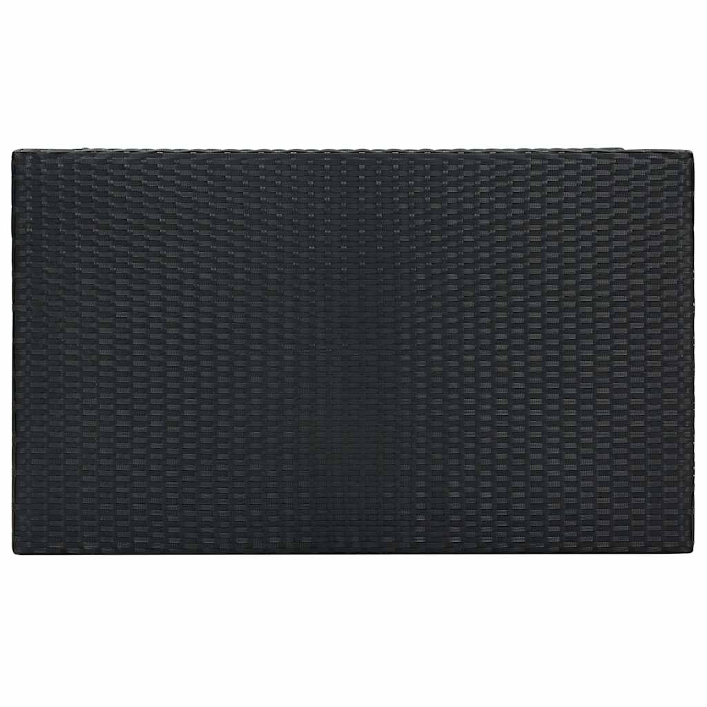7 részes fekete polyrattan kerti bárszett párnákkal 11