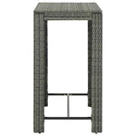 7 részes szürke polyrattan kültéri bárszett párnákkal 9