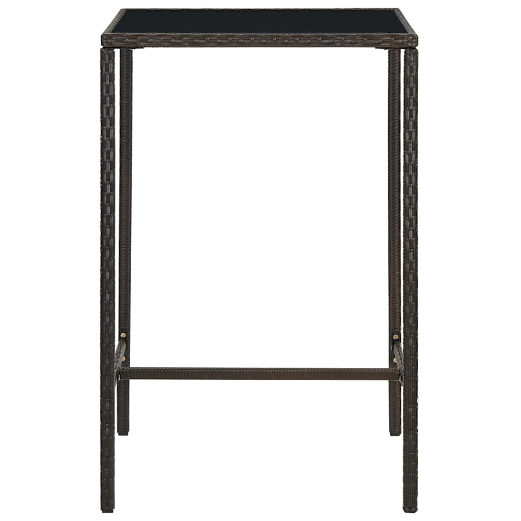 3 részes barna polyrattan kerti bárszett párnákkal 4