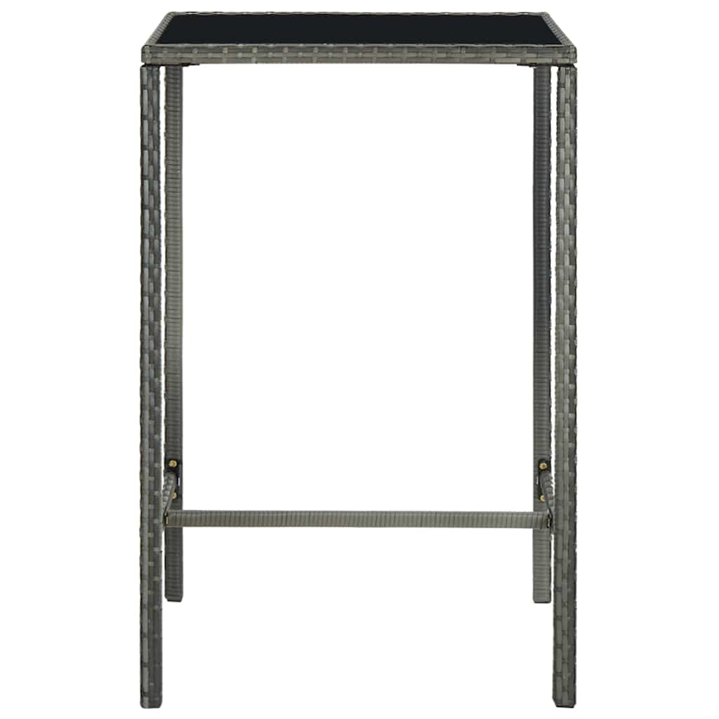 5 darabos szürke polyrattan kerti bárszett párnákkal 4