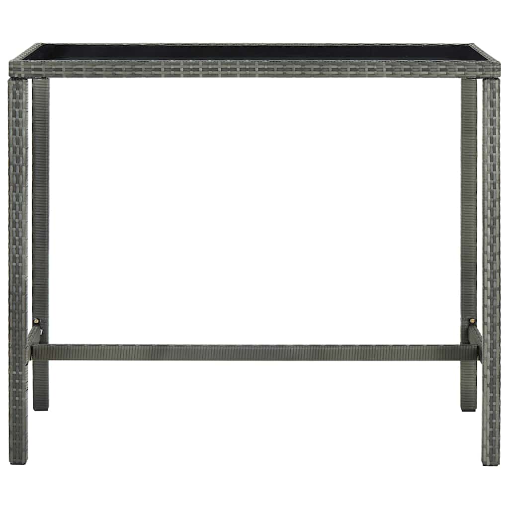 7 darabos szürke polyrattan kerti bárszett párnákkal 4