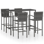 5 darabos szürke polyrattan kerti bárszett 2