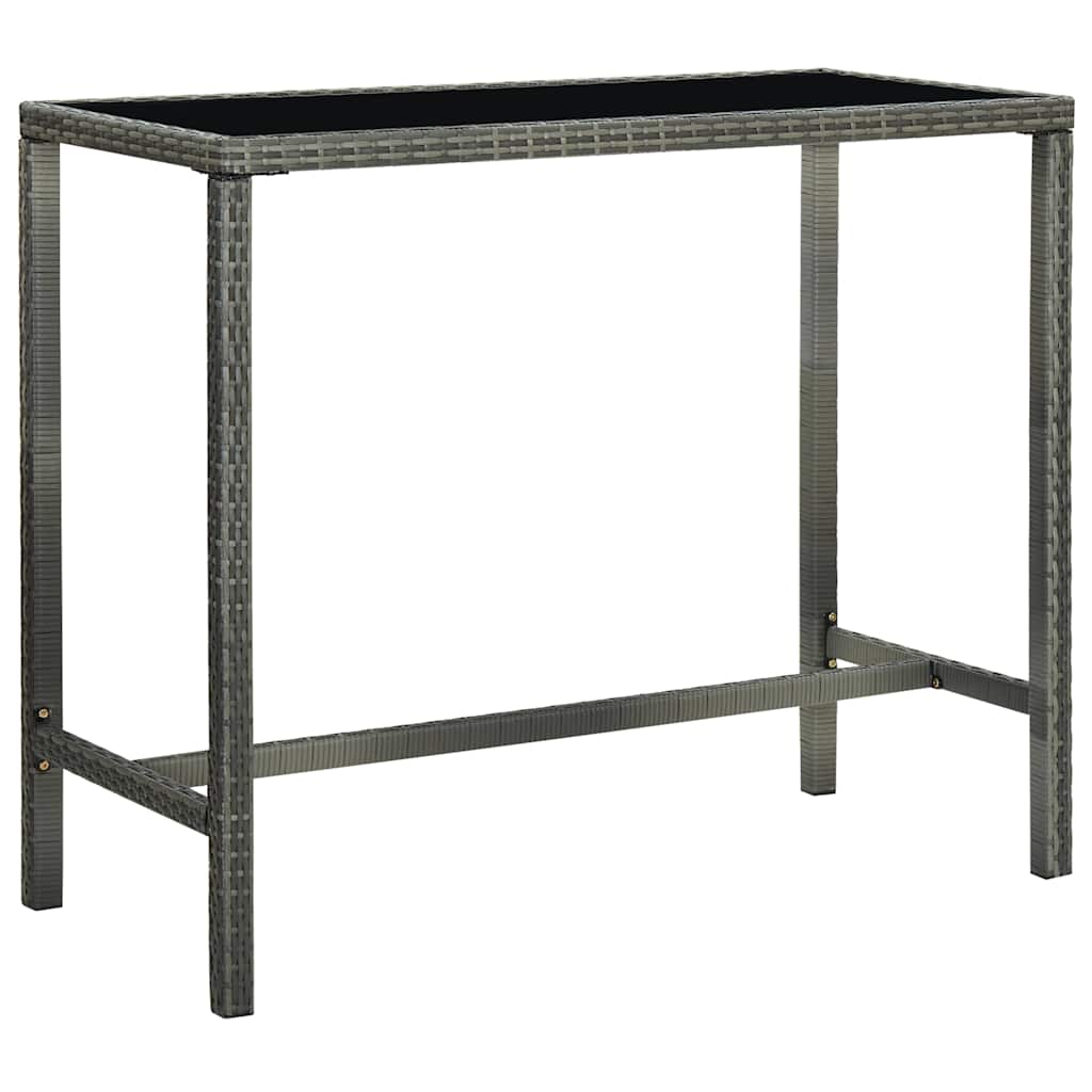 5 darabos szürke polyrattan kerti bárszett 3