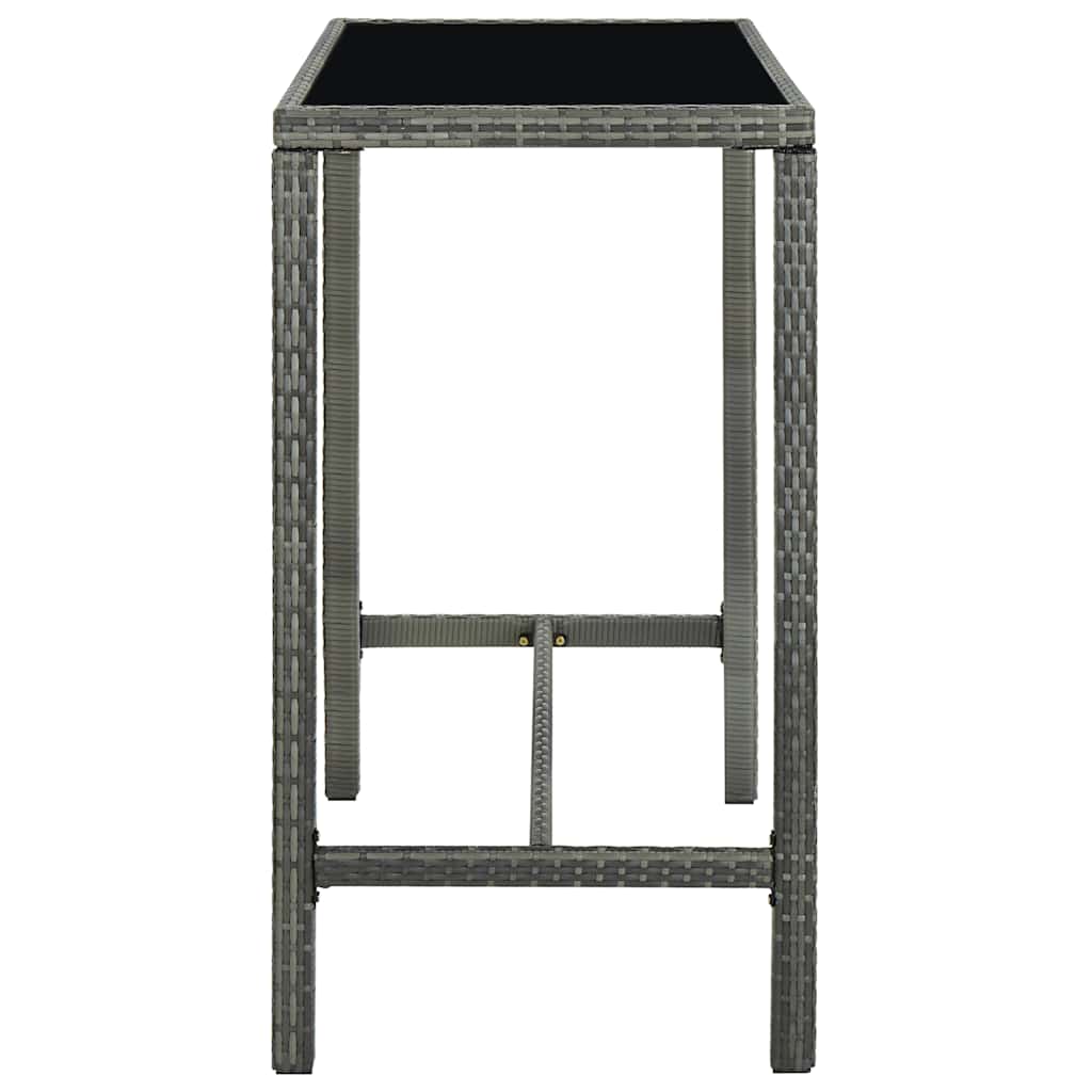 5 darabos szürke polyrattan kerti bárszett 5