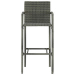 5 darabos szürke polyrattan kerti bárszett 8