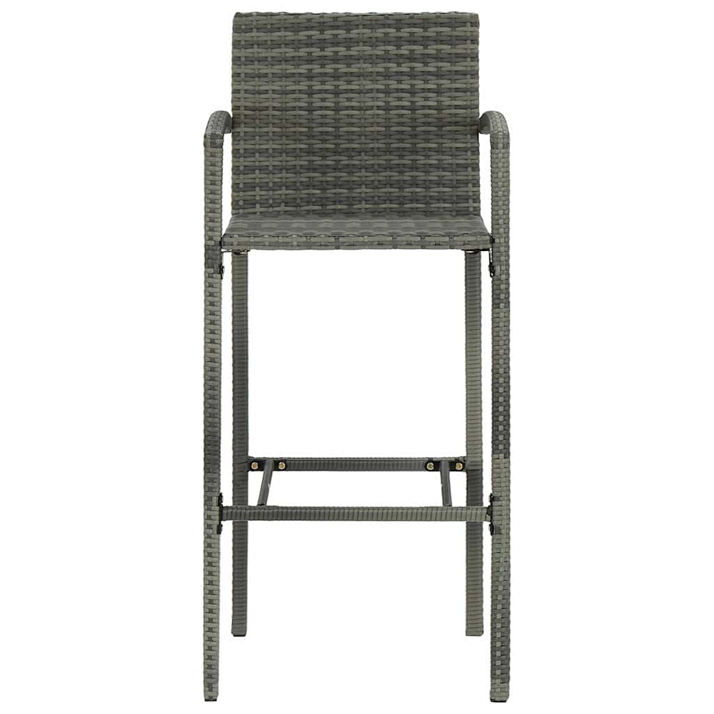 5 darabos szürke polyrattan kerti bárszett 8