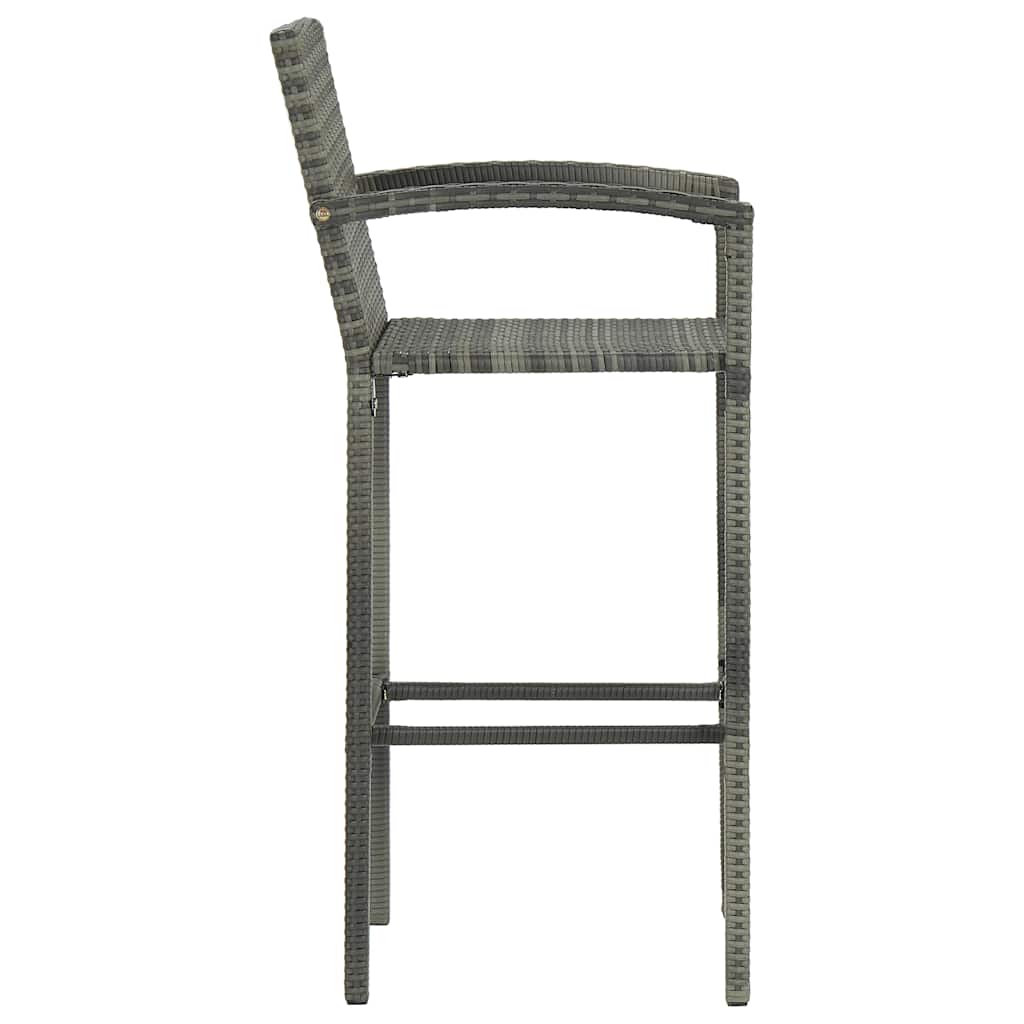 5 darabos szürke polyrattan kerti bárszett 9