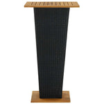 5 részes fekete polyrattan kerti bárszett párnákkal 3