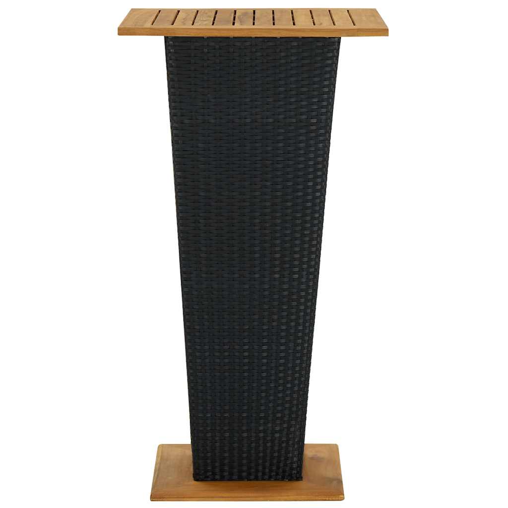 5 részes fekete polyrattan kerti bárszett párnákkal 3