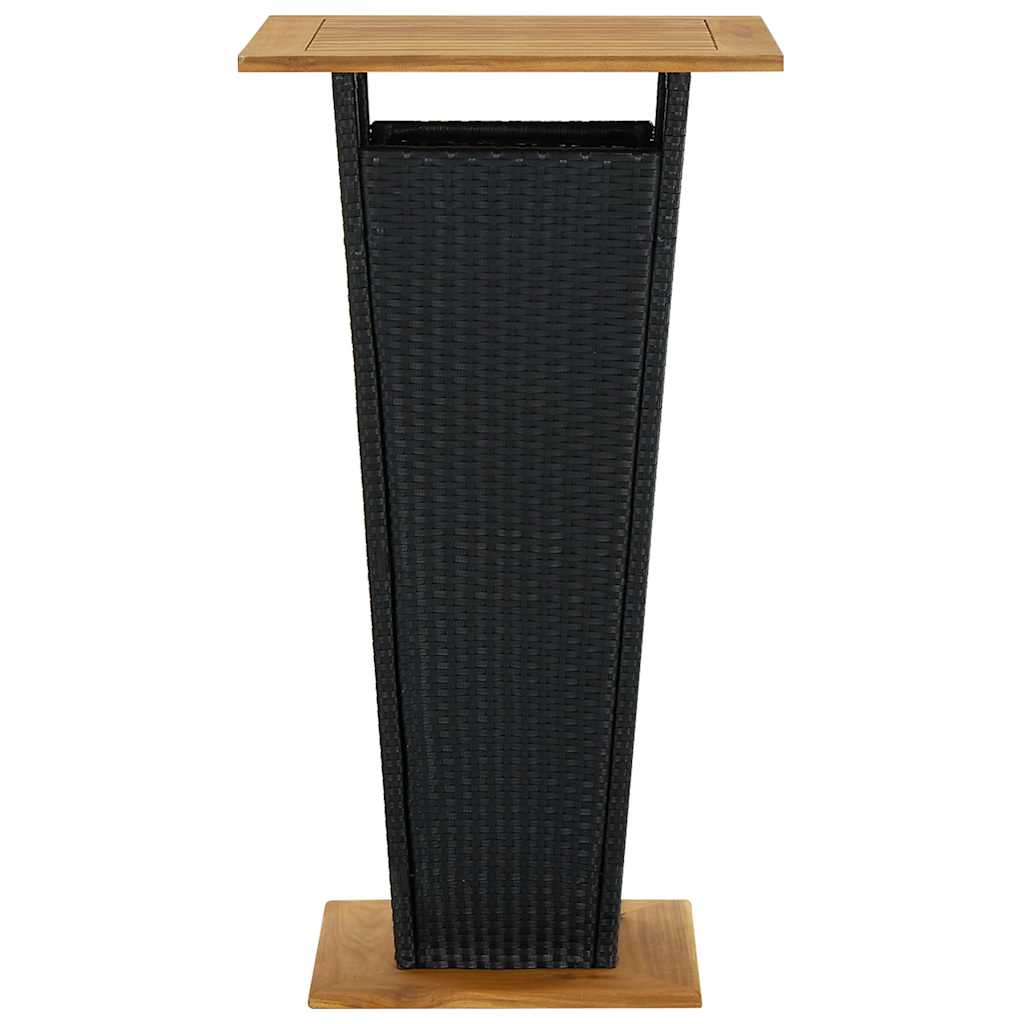 5 részes fekete polyrattan kerti bárszett párnákkal 5