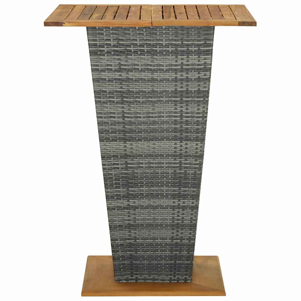 5 darabos szürke polyrattan kerti bárszett párnákkal 5