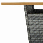 5 darabos szürke polyrattan kerti bárszett párnákkal 7