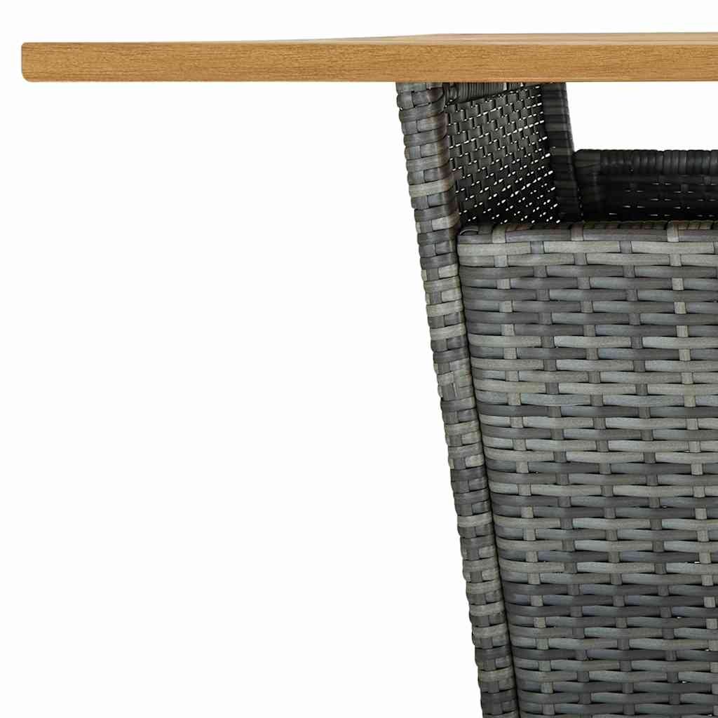 5 darabos szürke polyrattan kerti bárszett párnákkal 7