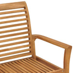 Tömör tíkfa kerti pad krémszínű párnával 112 cm 4