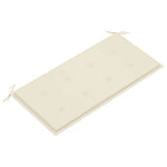 Tömör tíkfa kerti pad krémszínű párnával 112 cm 5