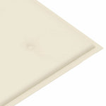 Tömör tíkfa kerti pad krémszínű párnával 112 cm 7