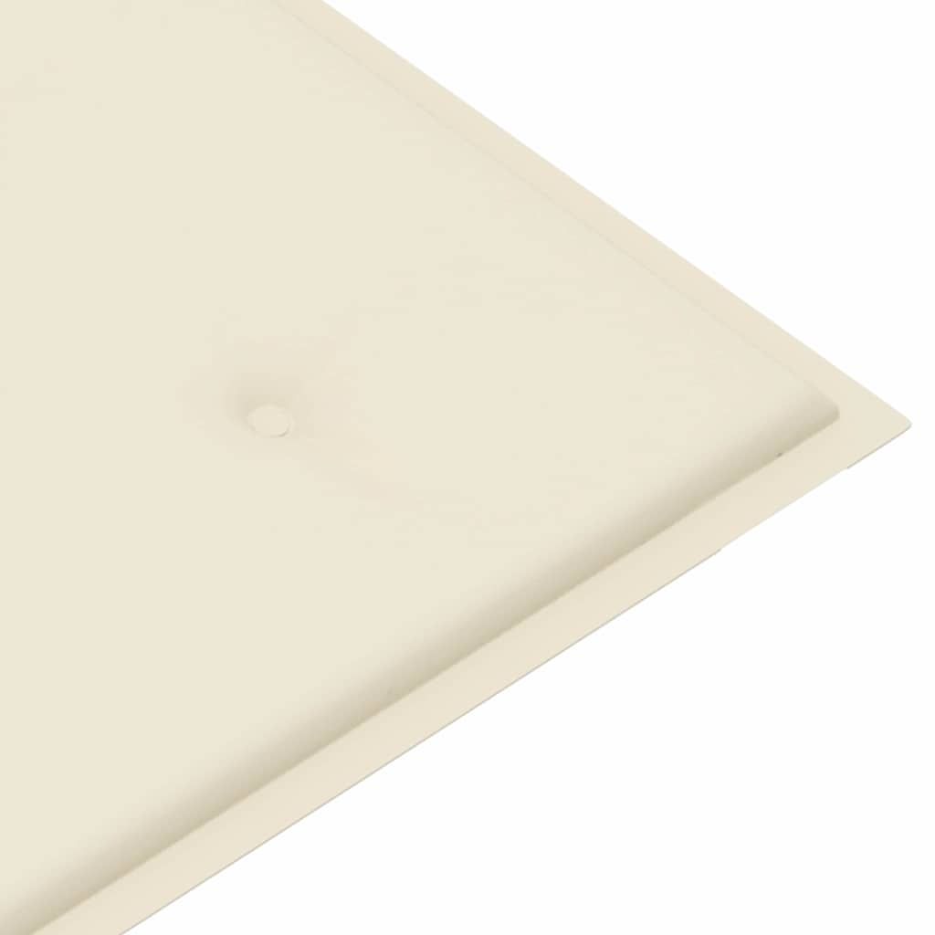 Tömör tíkfa kerti pad krémszínű párnával 112 cm 7