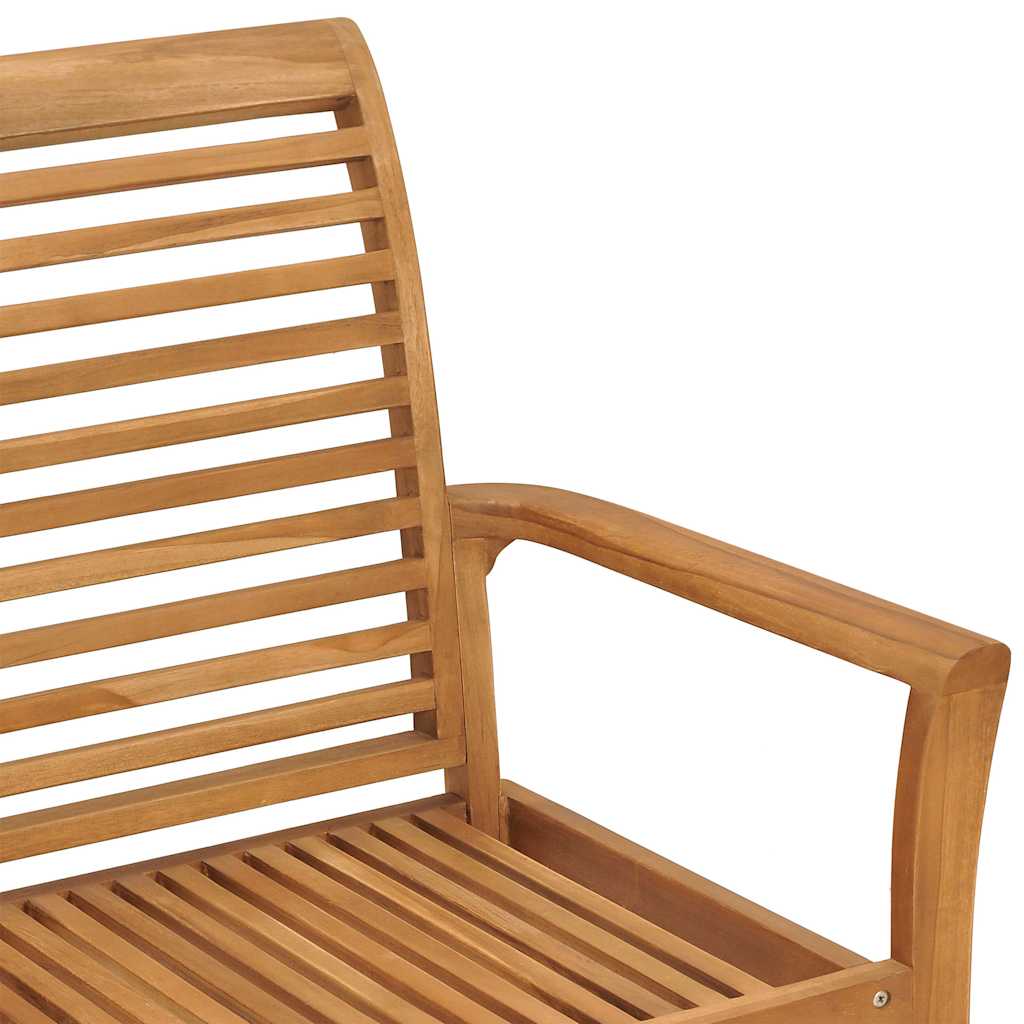 Tömör tíkfa kerti pad bordó párnával 112 cm 4