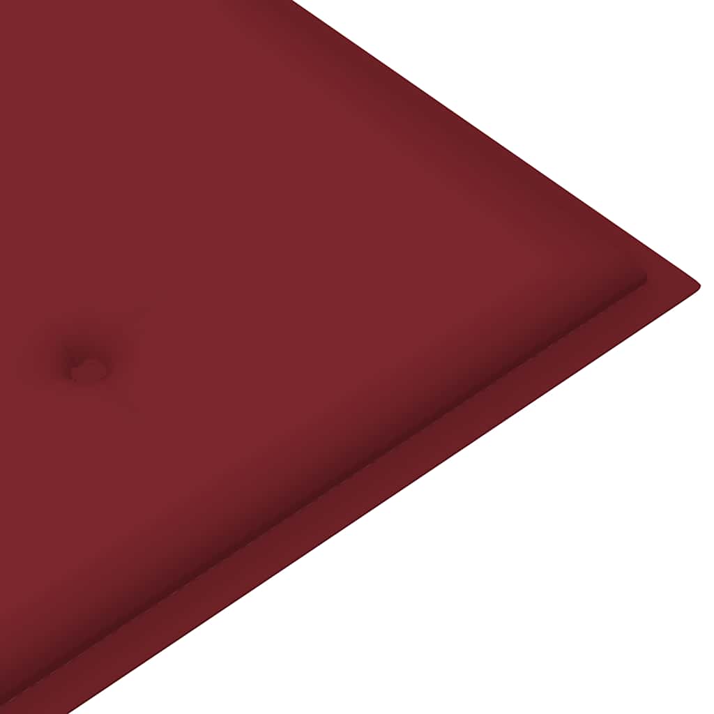 Tömör tíkfa kerti pad bordó párnával 112 cm 7
