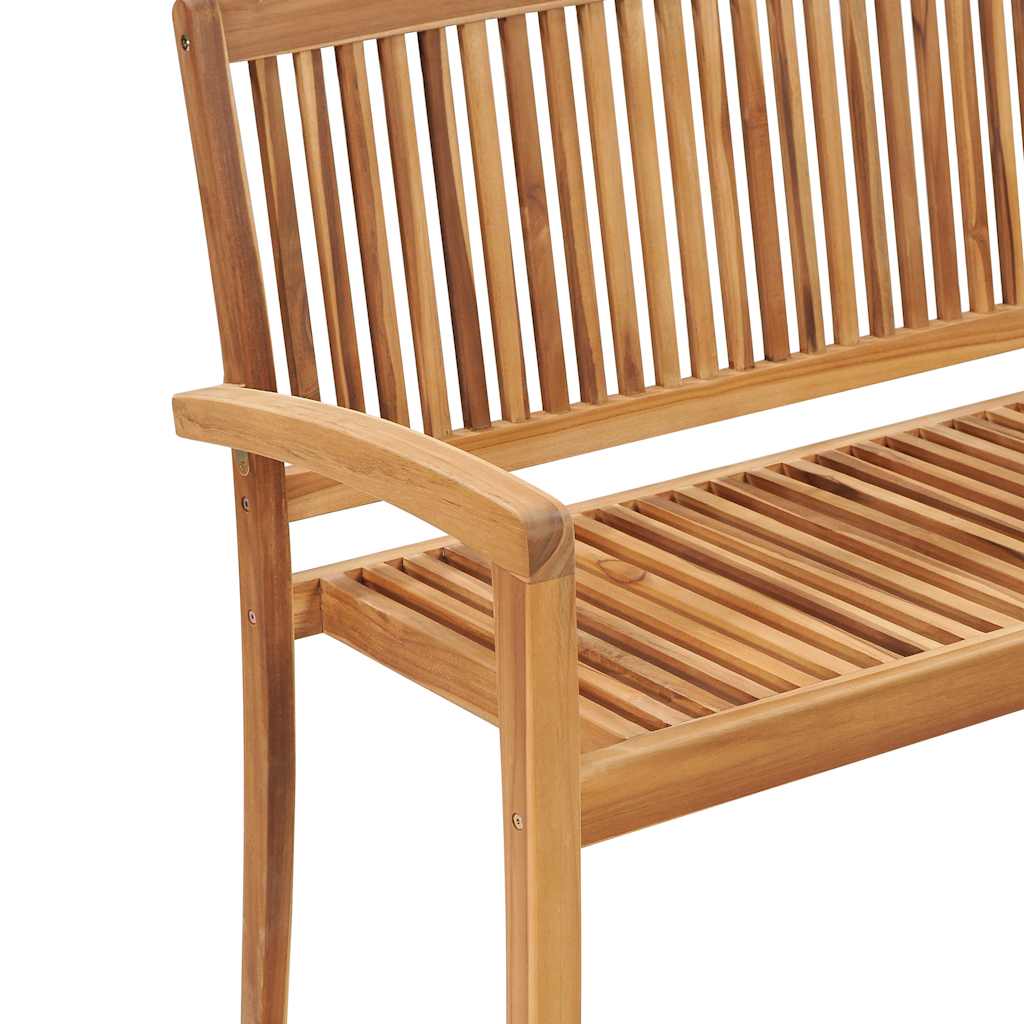 Tömör tíkfa rakásolható kerti pad párnával 128,5 cm 4