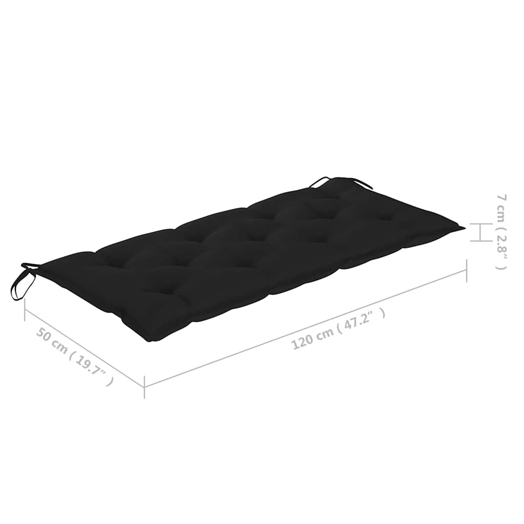 Tömör tíkfa rakásolható kerti pad párnával 128,5 cm 12