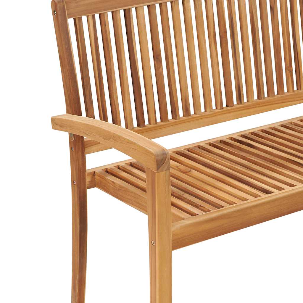 Tömör tíkfa rakásolható kerti pad párnával 128,5 cm 6