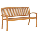 Tömör tíkfa rakásolható kerti pad párnával 159 cm 2