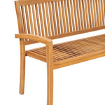 Tömör tíkfa rakásolható kerti pad párnával 159 cm 4